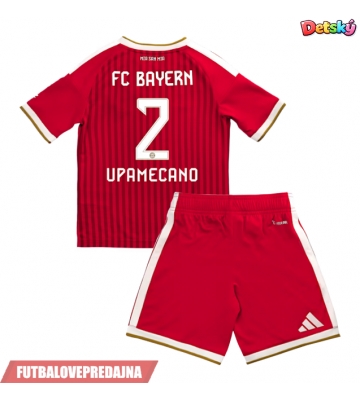 Lacne Dětský Futbalové dres Bayern Munich Dayot Upamecano #2 2026-27 Krátky Rukáv - Domáci (+ trenírky)